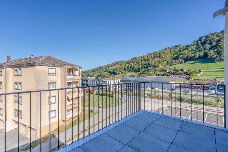 Terrasse avec vue sur Moudon, 3,5 pièces